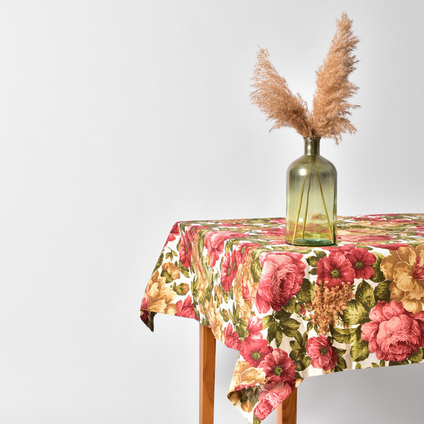 Скатертина водовідштовхувальна IDEIA 140 x 170 см бавовна півонія бордо - зображення 2