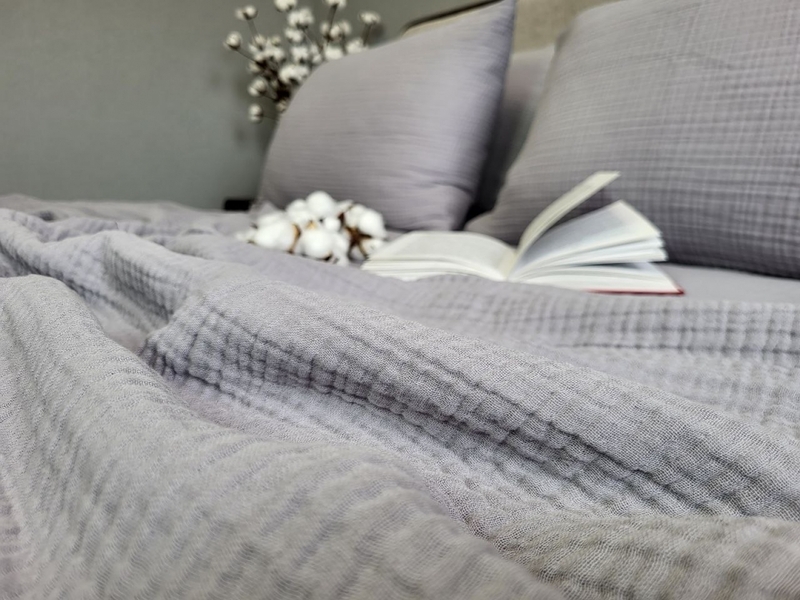 Комплект з мусліну Smoke Grey, 4 шари 100 бавовни, ТМ Комфорт-текстиль - зображення 1