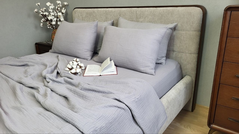 Комплект з мусліну Smoke Grey, 4 шари 100 бавовни, ТМ Комфорт-текстиль - зображення 6