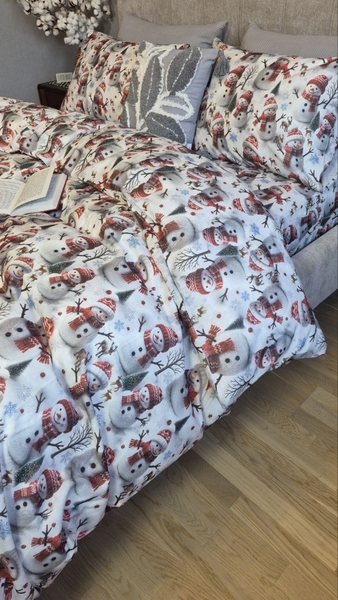 Комплект постільної білизни Сніговики, Turkish flannel 5D - зображення 4