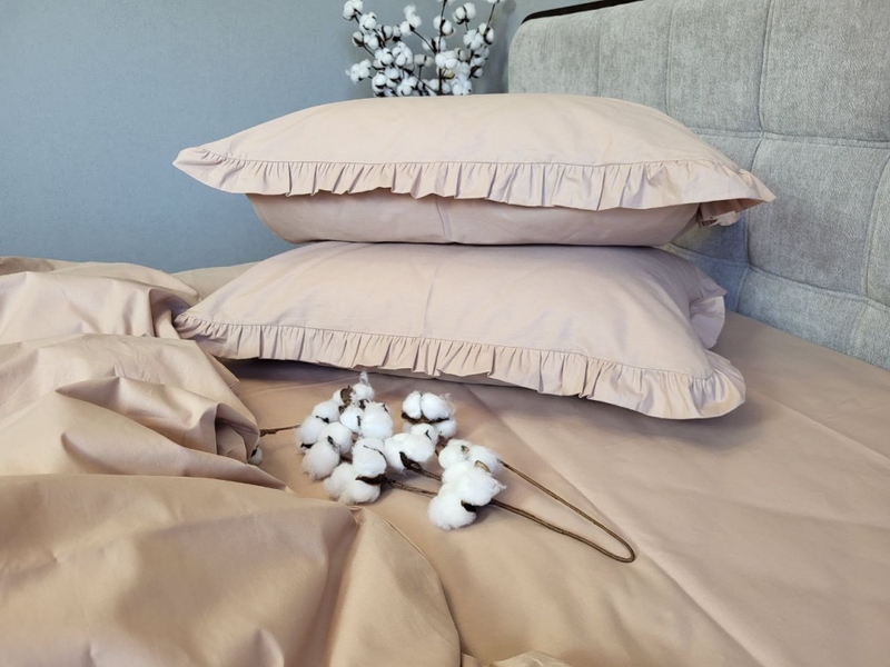 Комплект постільної білизни SOLO № S116, cotton з рюшею - зображення 3