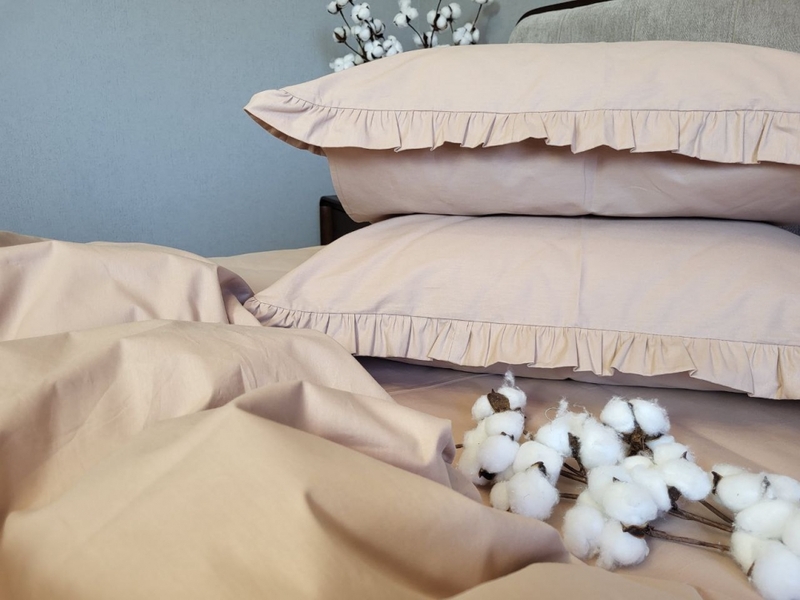 Комплект постільної білизни SOLO № S116, cotton з рюшею - зображення 6