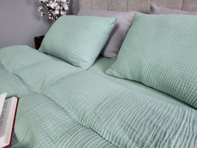 Комплект для сна Spring Greens, четырехслойный муслин, натуральный хлопок, ТМ Комфорт-текстиль - изображение 11