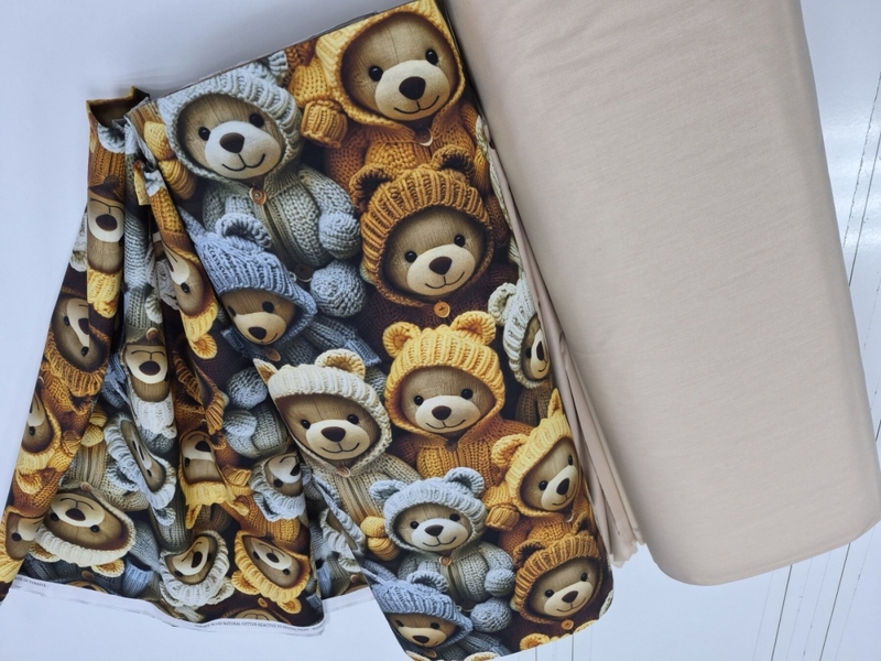 Комплект постельного белья Медвежата Стиляги Cotton 5D бежевый - изображение 3
