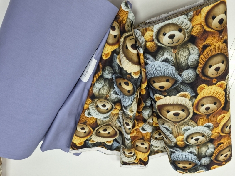 Комплект постільної білизни Ведмежата Стиляги Cotton 5D лавандовий - зображення 3