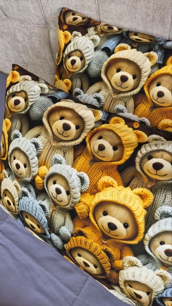 Комплект постільної білизни Ведмежата Стиляги Cotton 5D лавандовий - зображення 10