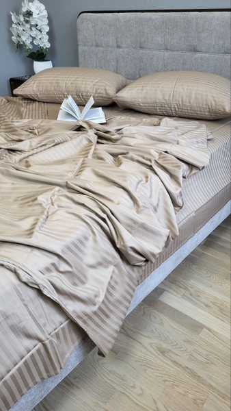Комплект постельного белья Stripe LUX BEIGE TONE 1/1см - изображение 10