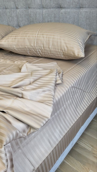 Комплект постельного белья Stripe LUX BEIGE TONE 1/1см - изображение 6