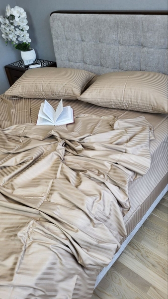 Комплект постельного белья Stripe LUX BEIGE TONE 1/1см - изображение 9