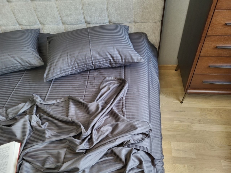 Комплект постільної білизни Stripe LUX GRAY SHADOW 1/1см - зображення 2