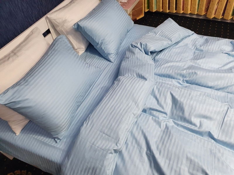 Комплект постельного белья Stripe LUX LIGHT BLUE 1/1см - изображение 6