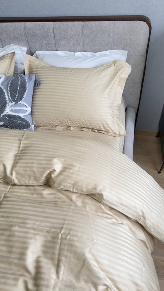 Комплект постельного белья Stripe PREMIUM, BEIGE 11см, ТМ Комфорт-текстиль - изображение 11