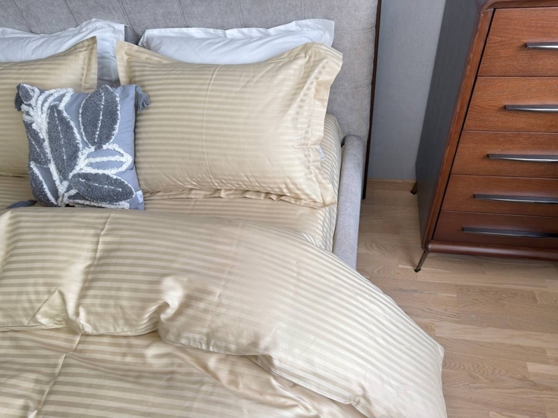 Комплект постельного белья Stripe PREMIUM, BEIGE 11см, ТМ Комфорт-текстиль - изображение 6