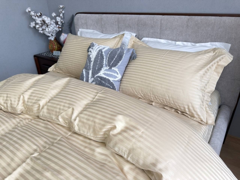 Комплект постельного белья Stripe PREMIUM, BEIGE 11см, ТМ Комфорт-текстиль - изображение 8