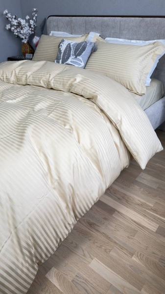 Комплект постельного белья Stripe PREMIUM, BEIGE 11см, ТМ Комфорт-текстиль - изображение 9