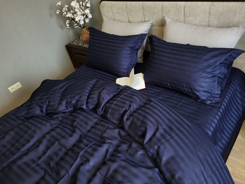 Комплект постільної білизни Stripe PREMIUM, BLUE BERRY 2/2см - зображення 11