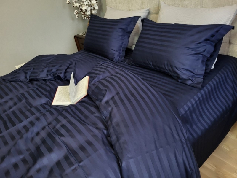 Комплект постільної білизни Stripe PREMIUM, BLUE BERRY 2/2см - зображення 5