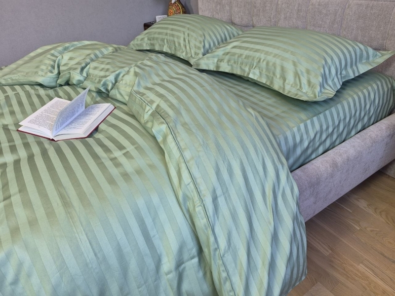 Комплект постільної білизни Garden Mint Страйп Сатин PREMIUM 22 см - зображення 2
