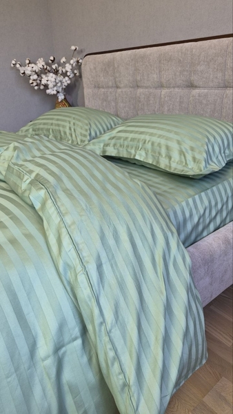 Комплект постільної білизни Garden Mint Страйп Сатин PREMIUM 22 см - зображення 4