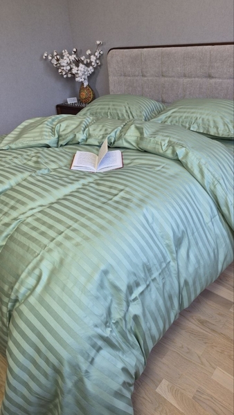 Комплект постільної білизни Garden Mint Страйп Сатин PREMIUM 22 см - зображення 6