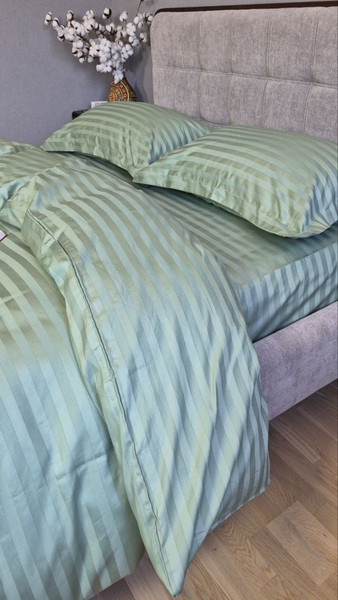 Комплект постільної білизни Garden Mint Страйп Сатин PREMIUM 22 см - зображення 8