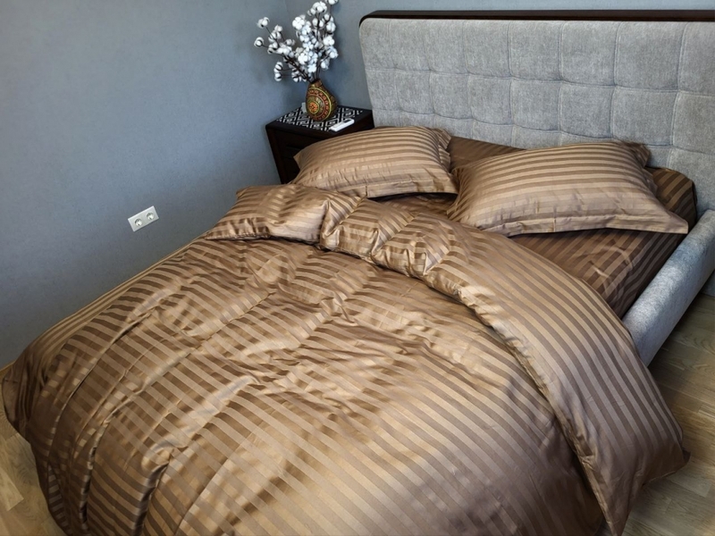 Комплект постельного белья Stripe PREMIUM, HONEY BEIGE 2/2см - изображение 11