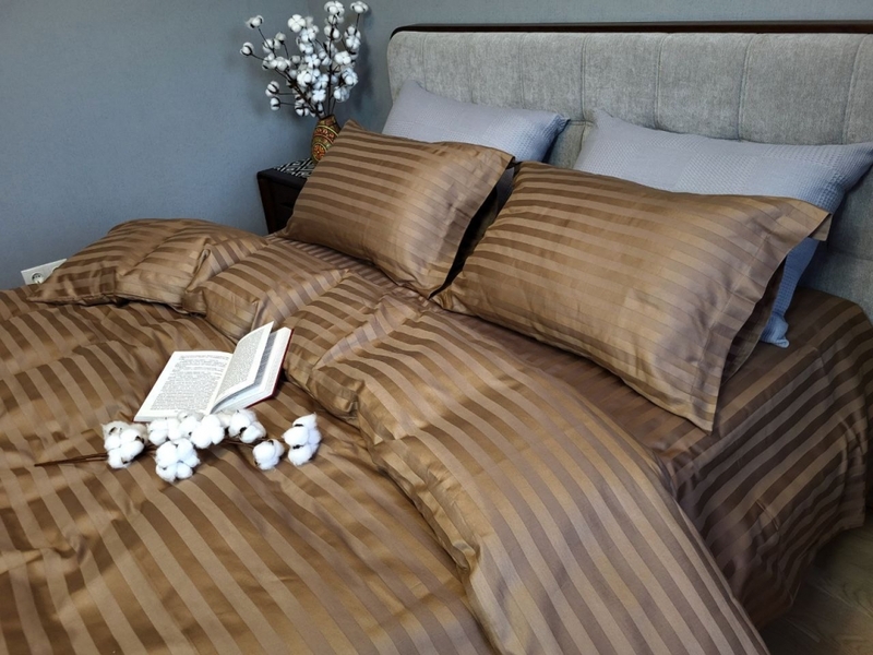 Комплект постельного белья Stripe PREMIUM, HONEY BEIGE 2/2см - изображение 8
