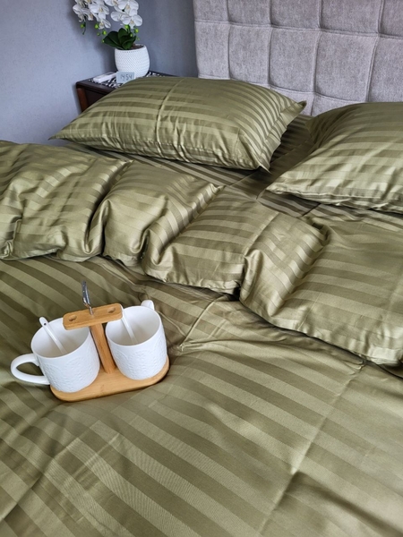 Комплект постільної білизни Stripe PREMIUM, KHAKI 2/2см - зображення 11