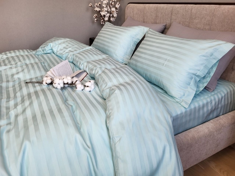 Комплект постільної білизни Stripe PREMIUM, LAGOON 22см - зображення 7