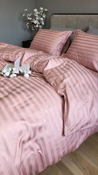 Комплект постільної білизни Stripe PREMIUM, POWDER PINK 2/2см - зображення 8