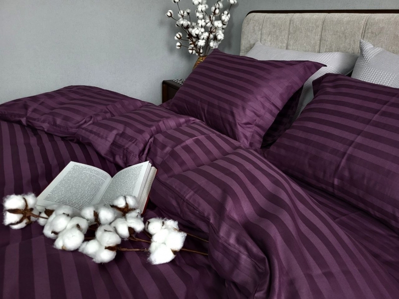 Комплект постельного белья Stripe PREMIUM, PURPLE FOAM 2/2см - изображение 11