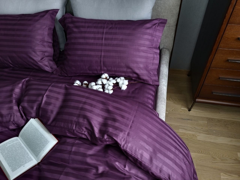 Комплект постельного белья Stripe PREMIUM, PURPLE FOAM 2/2см - изображение 13