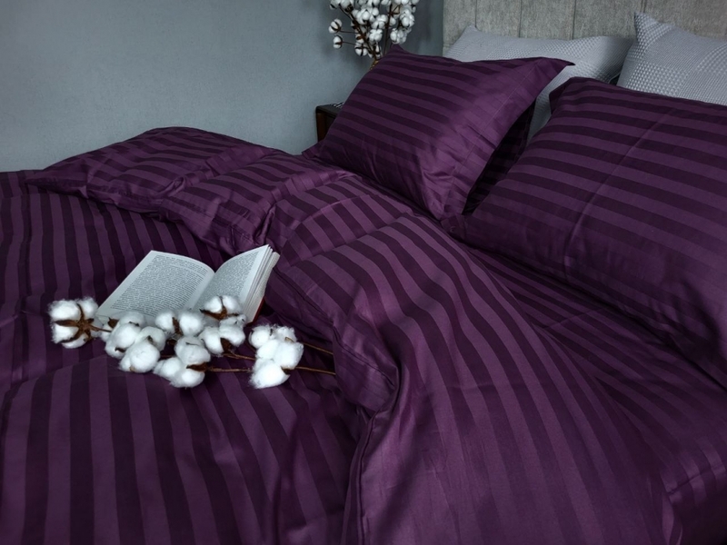 Комплект постельного белья Stripe PREMIUM, PURPLE FOAM 2/2см - изображение 7