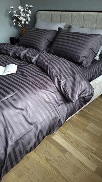 Комплект постельного белья Stripe PREMIUM, ROYAL GRAY 2/2см - изображение 15