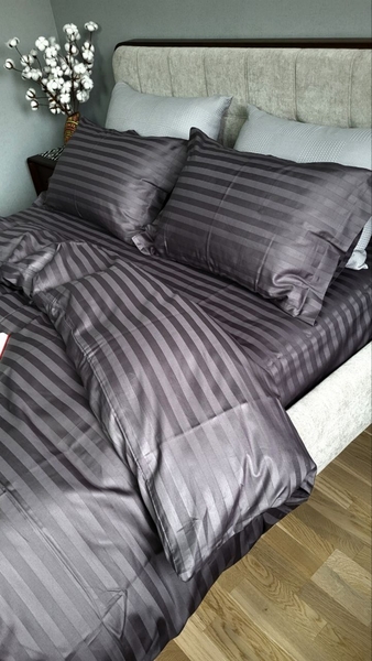 Комплект постельного белья Stripe PREMIUM, ROYAL GRAY 2/2см - изображение 5
