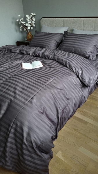 Комплект постельного белья Stripe PREMIUM, ROYAL GRAY 2/2см - изображение 8