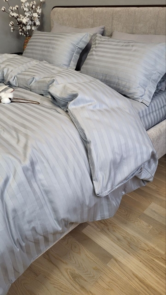 Комплект постельного белья Stripe PREMIUM, SILVER STONE 2/2см - изображение 5