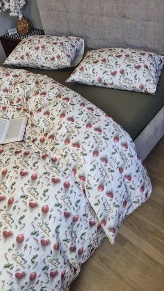 Комплект постільної білизни Святковий Настрійхакі Turkish Flannel 5D Merry Christmas - зображення 9
