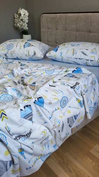 Комплект постільної білизни Вігвам/блакитний, Turkish flannel - зображення 8