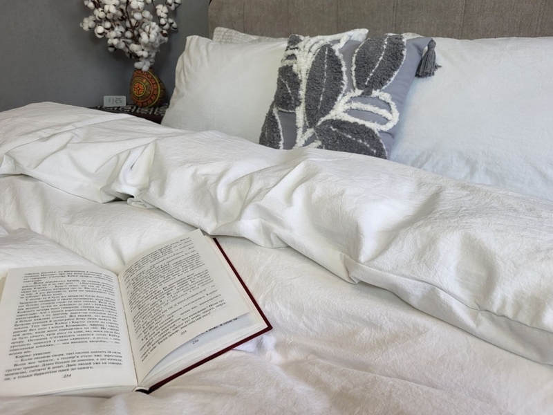 Комплект постільної білизни White, Варена бавовна LUXURY, ТМ Комфорт-текстиль - зображення 11