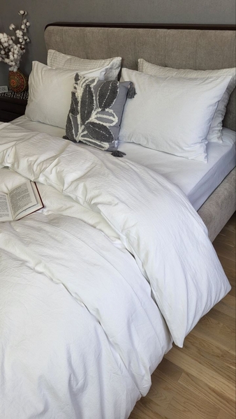 Комплект постільної білизни White, Варена бавовна LUXURY, ТМ Комфорт-текстиль - зображення 14