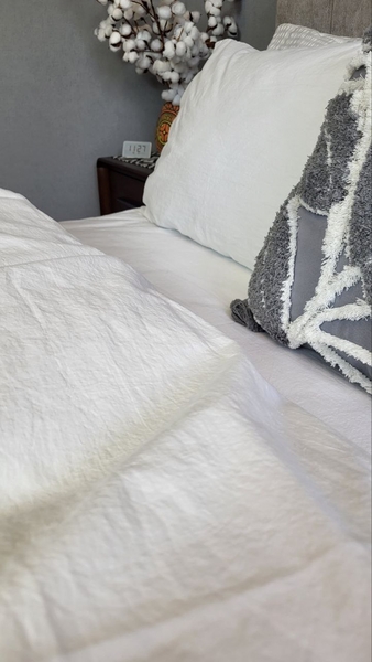 Комплект постільної білизни White, Варена бавовна LUXURY, ТМ Комфорт-текстиль - зображення 9