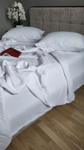 Комплект постельного белья White из четырехслойного муслина, 100 хлопок, ТМ Комфорт-текстиль - изображение 10