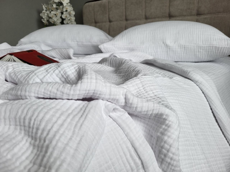 Комплект постельного белья White из четырехслойного муслина, 100 хлопок, ТМ Комфорт-текстиль - изображение 2