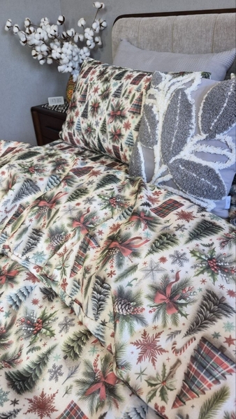 Комплект постільної білизни Ялинки Turkish Flannel 5D новорічний - зображення 10