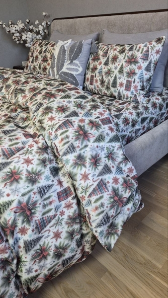 Комплект постільної білизни Ялинки Turkish Flannel 5D новорічний - зображення 5