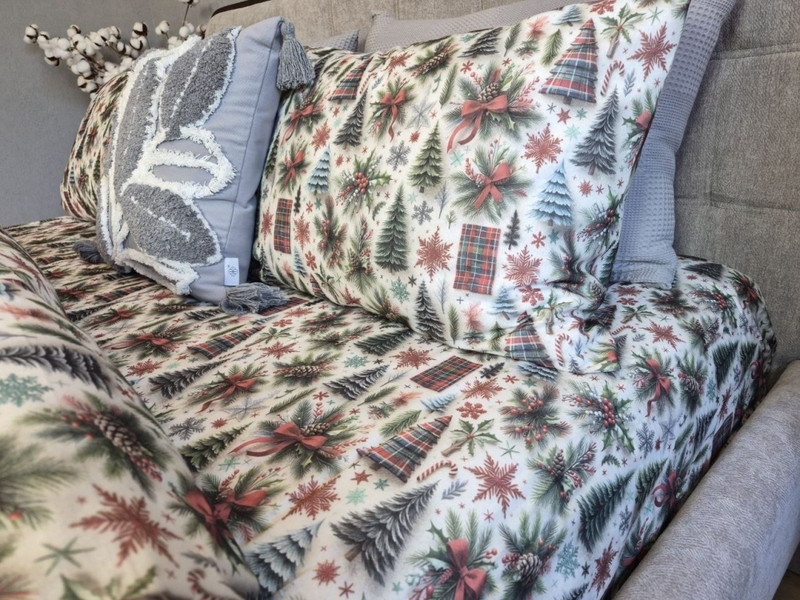 Комплект постільної білизни Ялинки Turkish Flannel 5D новорічний - зображення 6