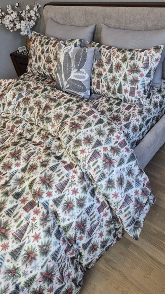 Комплект постільної білизни Ялинки Turkish Flannel 5D новорічний - зображення 7