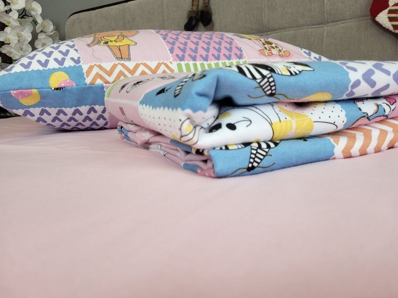 Комплект постельного белья Зверята/розовый, Turkish flannel - изображение 4