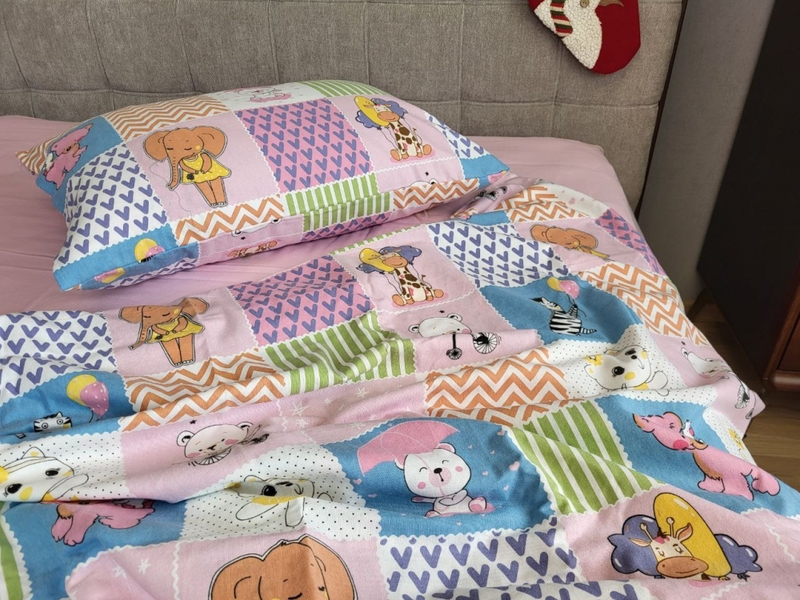 Комплект постельного белья Зверята/розовый, Turkish flannel - изображение 6